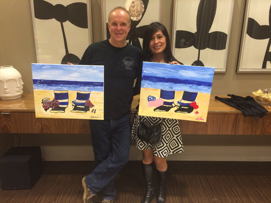 Couples Beach Chairs - Couples Sip and Paint Kit