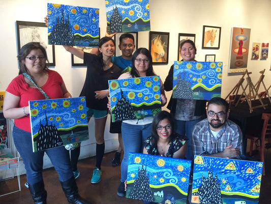 Starry Night Sip and Paint Party Kit