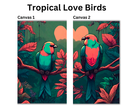 Tropical Love Birds - Sip and Paint Kit