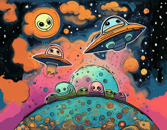 Outer-Space Aliens - Paint Party Kit